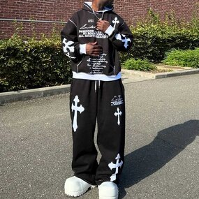 Men's Tracksuit Set - Wholesale Custom Screen Print 2 Piece Sweat Suit