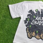 Men's Oversized T-Shirt - Hot Graphic Print Distressed French Terry Tee