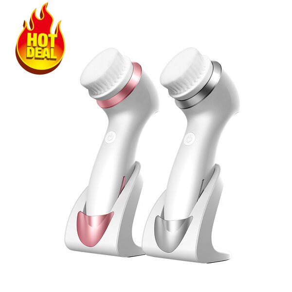 Facial Cleansing Brush - 3 in 1 Sonic Wireless Silicone Face Cleaner Tool