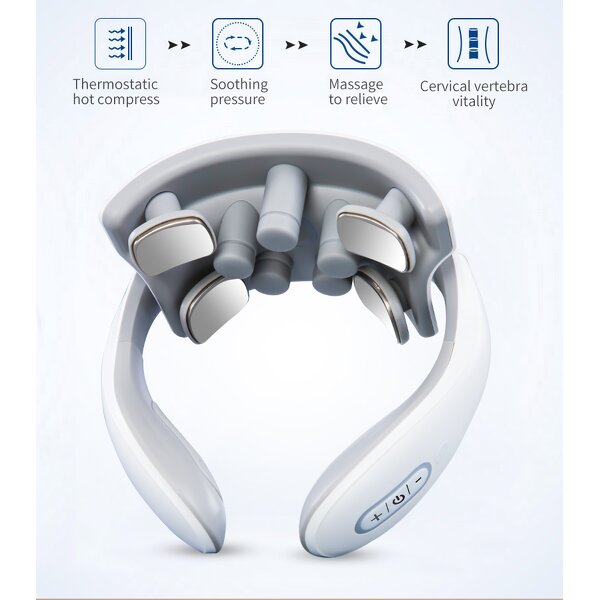 Neck Shoulder Massager - 15 Levels Low Frequency Pulse Heating EMS Tool