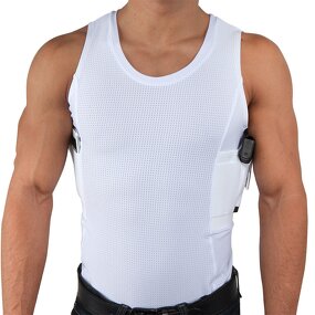 Tactical Concealment Tank Top - Men Mesh Black All Seasons Holster Vest