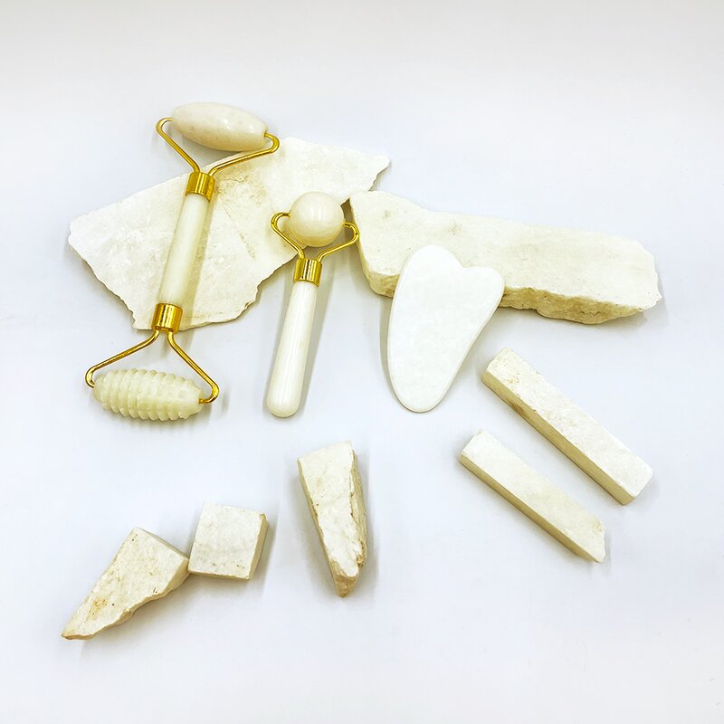 DOMI Jade Roller Set - Natural Double Head Waterproof Gift Box Packaging