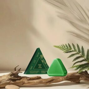 Grass Hair Shampoo Soap - Nature Green Triangle Smoothing Oil Control Bar