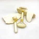 Jade Roller Gua Sha Set - Facial Neck Wrinkles Natural Massage Stone Tool
