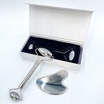 Heart Gua Sha Ice Globes - Stainless Steel Facial Massager Custom Logo Cryo Stick