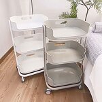 Beauty Salon Storage Rack - Multi-Functional Plastic Mobile Makeup Tool Trolley