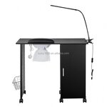 Rolling Manicure Table - Wholesale Black Nail Desk Workstation Vacuum Cleaner