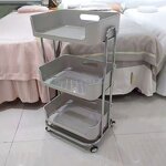 Beauty Salon Storage Rack - Multi-Functional Plastic Mobile Makeup Tool Trolley
