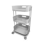 Beauty Salon Storage Rack - Multi-Functional Plastic Mobile Makeup Tool Trolley