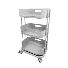 Beauty Salon Storage Rack - Multi-Functional Plastic Mobile Makeup Tool Trolley