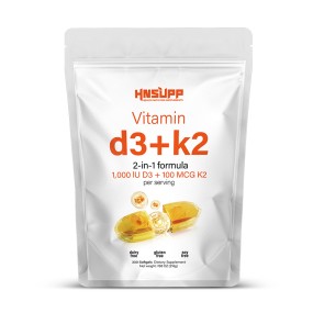 Vitamin D3 K2 Softgels Manufacturer - OEM Private Label 5000iu Vitamin D3 K2 Support Softgels for Bone Health