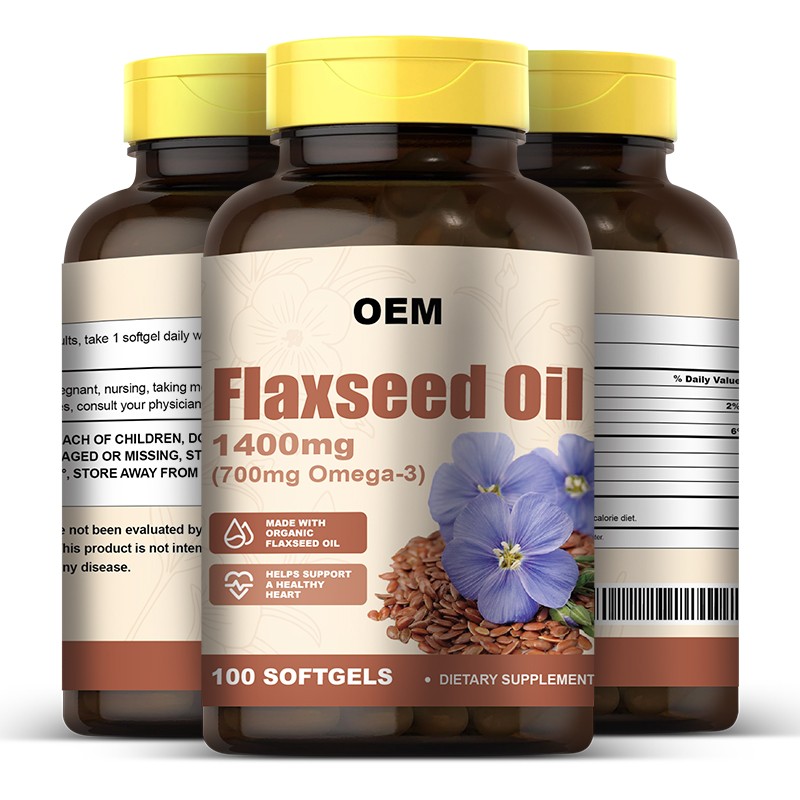 Flaxseed Oil Softgels Manufacturer - OEM Cold Pressed Flaxseed Oil Soft Capsules Private Label Linolenic Acid