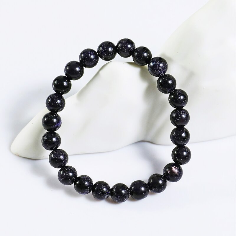 Crystal Bracelet Manufacturer - Natural Blue Goldstone Beaded CNAS Certified