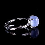 Crystal Ring Manufacturer - 925 Sterling Silver Natural Blue Chalcedony