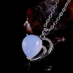 Pendant Necklace Manufacturer - Natural Blue Chalcedony Love Heart Silver