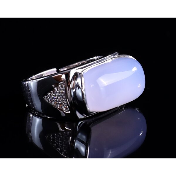 Gemstone Ring Manufacturer - Natural Blue Crystal Rhinestone Bezel Setting