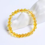 Crystal Bracelet Manufacturer - Natural Citrine 8MM Round Bead Single Loop
