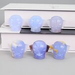 Sanxingdui Mask Carving Manufacturer - Blue Chalcedony Natural Hand Carved