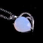 Pendant Necklace Manufacturer - Natural Blue Chalcedony Love Heart Silver