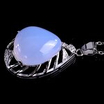 Crystal Pendant Manufacturer - Natural Blue Chalcedony Silver Plated Waterdrop