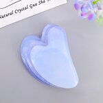 Gua Sha Board Manufacturer - Natural Blue Chalcedony Hand Carved Facial Tool