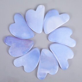 Gua Sha Board Manufacturer - Natural Blue Chalcedony for Face Lifting
