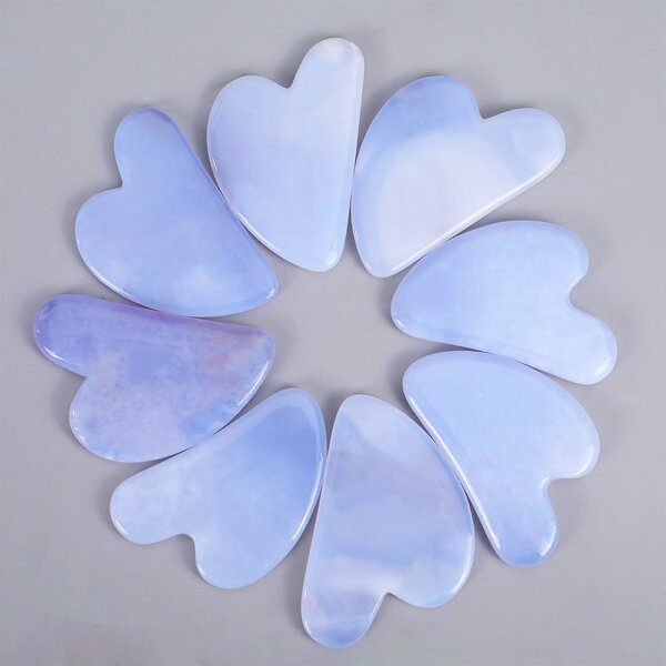 Gua Sha Board Manufacturer - Natural Blue Chalcedony for Face Lifting
