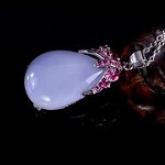 Pendant Necklace Manufacturer - Custom Sliver 925 with Natural Blue Chalcedony
