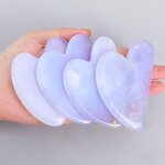 Gua Sha Board Manufacturer - Natural Blue Chalcedony Hand Carved Facial Tool