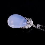 Pendant Necklace Manufacturer - Custom Sliver 925 with Natural Blue Chalcedony