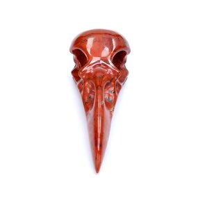 Raven Skull Ornament Manufacturer - Natural Red Jasper Hand Carved for Jewelry