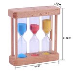 3 in 1 Tea Hourglass - Short Delivery Wooden Frame 3/4/5 Minute Sand Timer