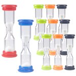 Kids Plastic Sand Timer - 6 Pcs 60s-5Min Short Delivery Colorful Hourglass