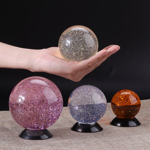 Glitter Acrylic Crystal Ball - Factory Wholesale Home Decor Plastic Resin