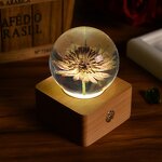 Christmas Resin Ball Speaker - Wood Base Night Light Music Box Decoration