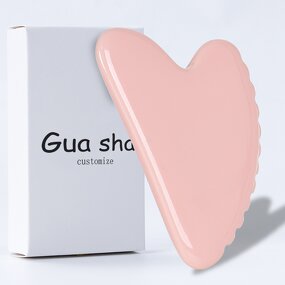 Resin Gua Sha Set - Custom Logo Heart Shape Muscle Scraping Crystal Tool