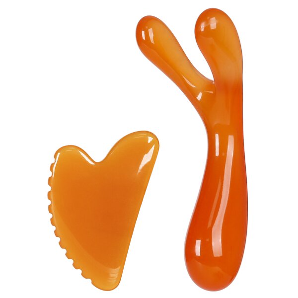 Resin Nose Gua Sha Board - Pink Agate Y-shaped Face Lifting Scraper Tool