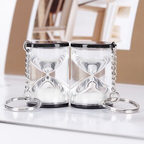 Mini Sand Timer Keychain - Customized 3 Min Acrylic Printing Logo Gift