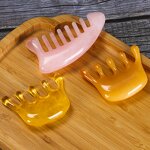 Buffalo Horn Comb - Five Teeth Meridian Wide Tooth Scalp Scraping Tool