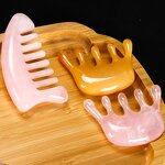 Resin Massage Comb - Custom LOGO Five Teeth Men Women Scalp Therapy Tool
