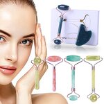 Resin Facial Massager Set - High Quality Jade Roller with Box Packaging