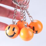 Resin Billiards Keychain - Custom Logo Mini 8 Ball Yellow Smile Pool Keyring