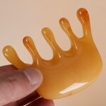 Resin Massage Comb - Custom LOGO Five Teeth Men Women Scalp Therapy Tool