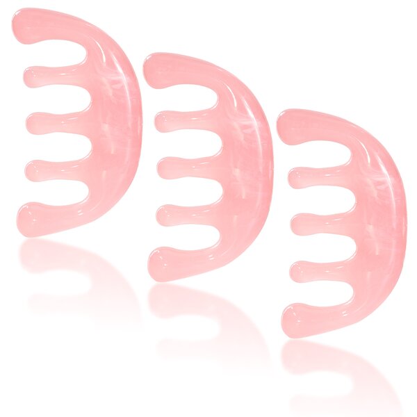Resin Meridian Comb - Custom Pink Five-finger Eco-Friendly Scalp Massage