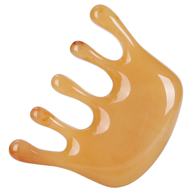 Resin Massage Comb - Custom LOGO Five Teeth Men Women Scalp Therapy Tool