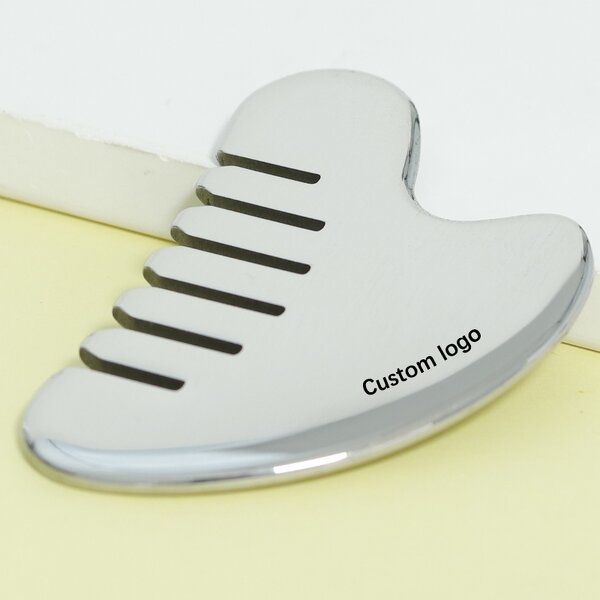 Stainless Steel Gua Sha Comb - Facial Scraping Skin Tightening Head Massage