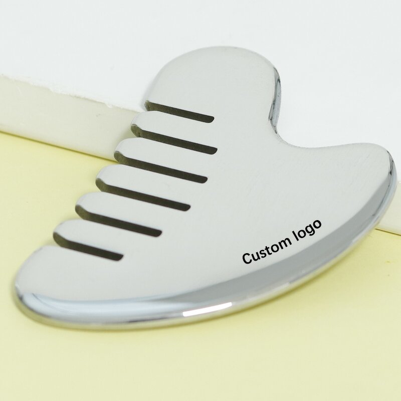 Stainless Steel Gua Sha Comb - Facial Scraping Skin Tightening Head Massage