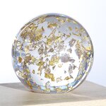 Real Flower Resin Paperweight - Chrysanthemum Cinnabar Stone Dandelion Craft