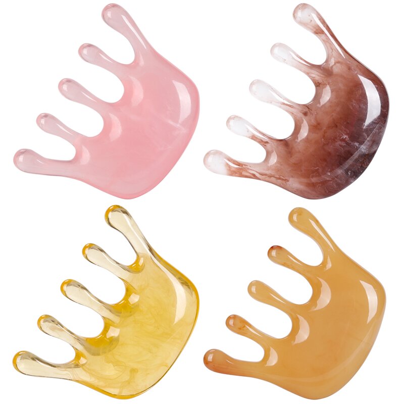 Resin Hair Comb - Five-finger Meridian Head Therapy Scalp Dredge Tool
