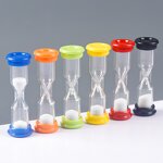 Kids Plastic Sand Timer - 6 Pcs 60s-5Min Short Delivery Colorful Hourglass